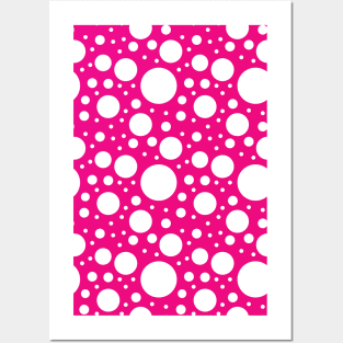 Pink and White Circle Seamless Pattern 020#002 Posters and Art